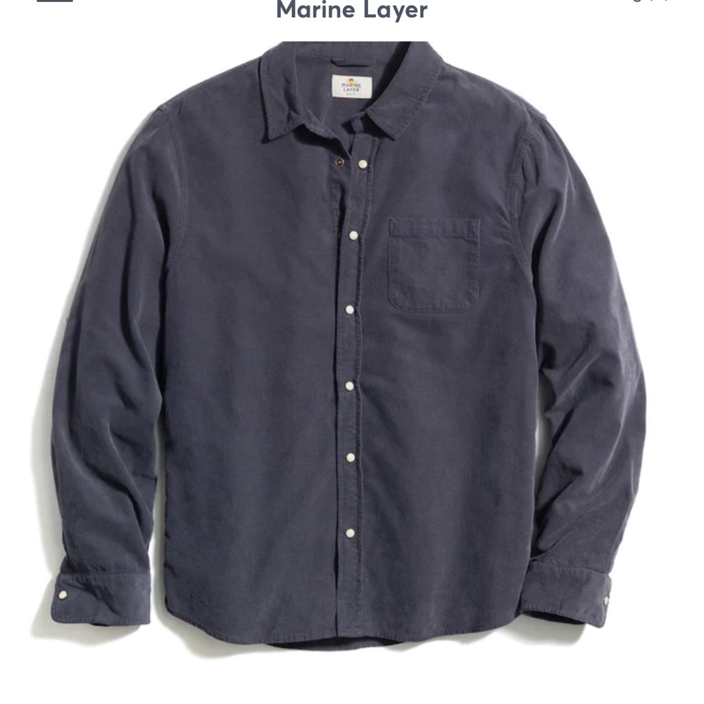 Marine Layer blue corduroy button snap shirt in small.  Great condition!